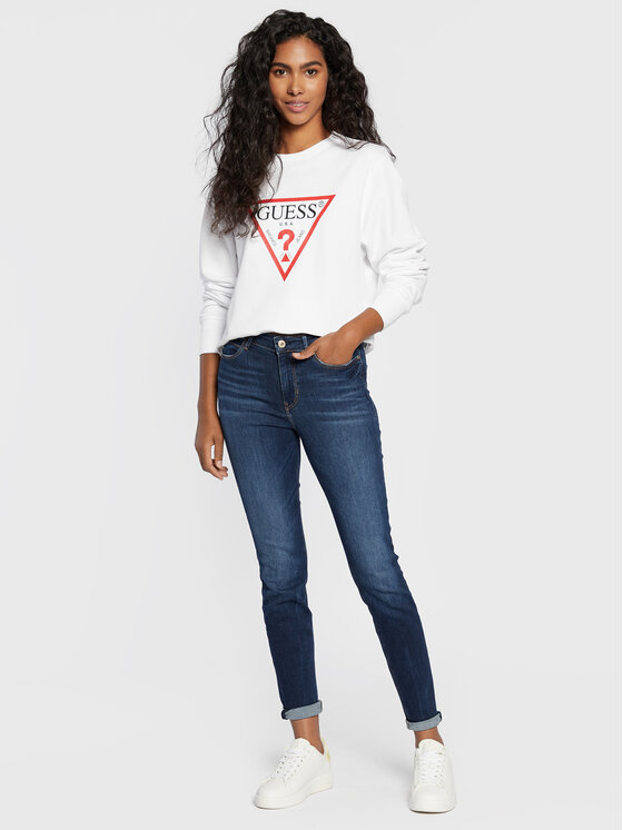 Guess Guess Μπλούζα Original W2YQ16 KBA10 Λευκό Regular Fit