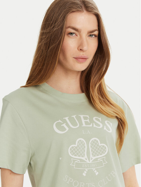 Guess Guess Tricou V5GI04 I3Z14 Verde Regular Fit