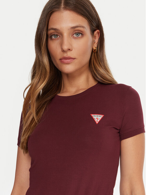 Guess Guess T-Shirt W2YI44 J1314 Μπορντό Regular Fit