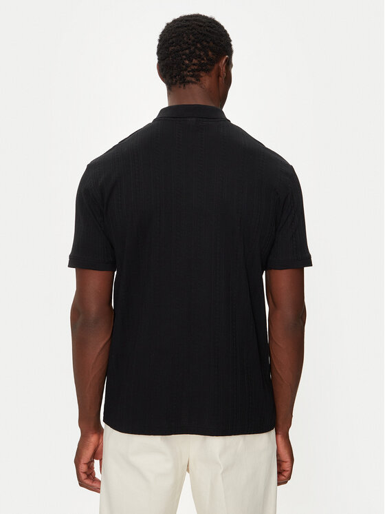 Selected Homme Selected Homme Тениска с яка и копчета 16094575 Черен Regular Fit