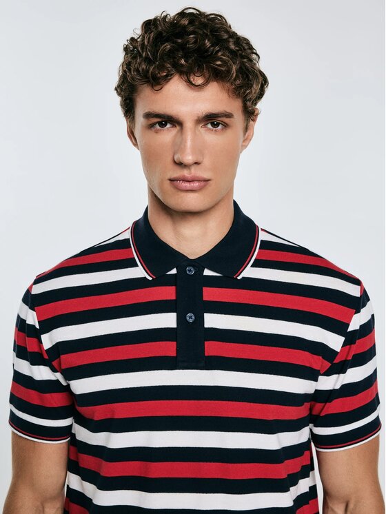 BIG STAR BIG STAR Polo SEULIR_603_150 Czerwony Basic Fit