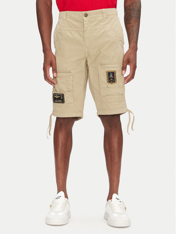 Aeronautica Militare Aeronautica Militare Pantalon scurți din material 251BE041CT1122 Bej Regular Fit