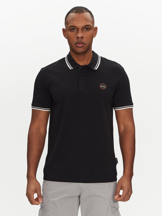 Napapijri Napapijri Tricou polo E-Macas NP0A4ID59411 Negru Regular Fit