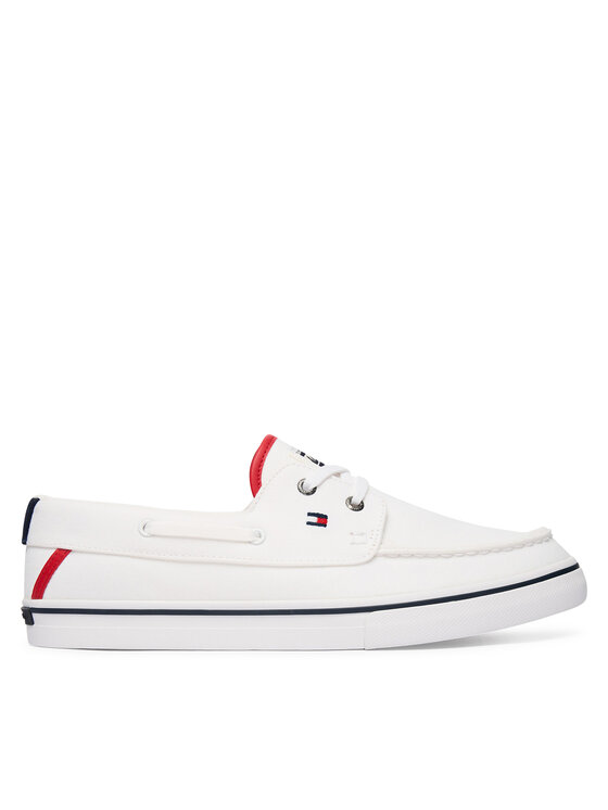 Tommy Hilfiger Teniși Th Boat Vulc Sneaker Canvas FM0FM05877 Alb