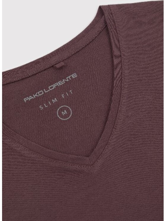 Pako Lorente Pako Lorente T-Shirt P24WF-TT-001 Bordowy Slim Fit