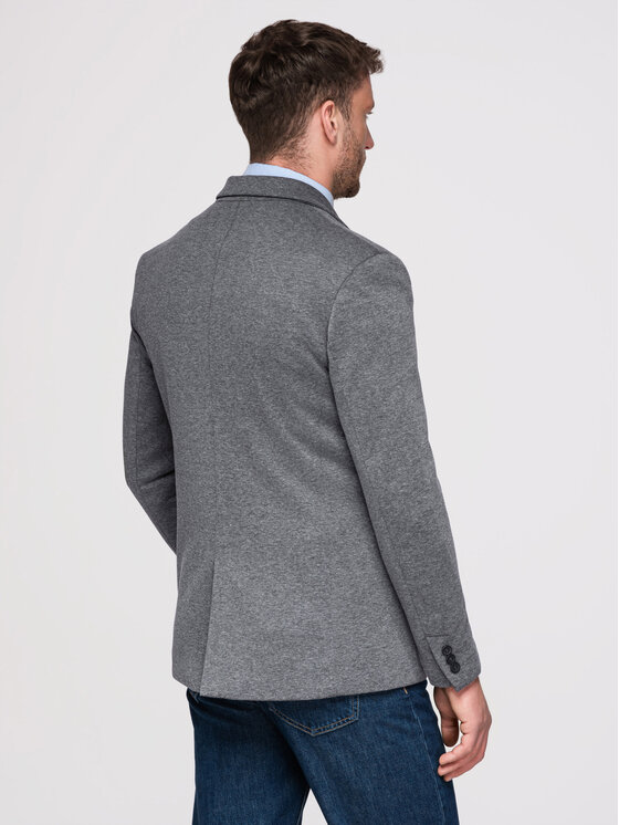 Ombre Ombre Marynarka M170 Szary ciemny Slim Fit