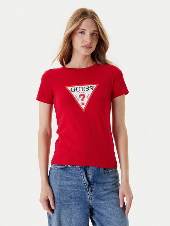 Guess Jeans Guess Jeans T-Shirt W4YI04 J1314 Červená Slim Fit