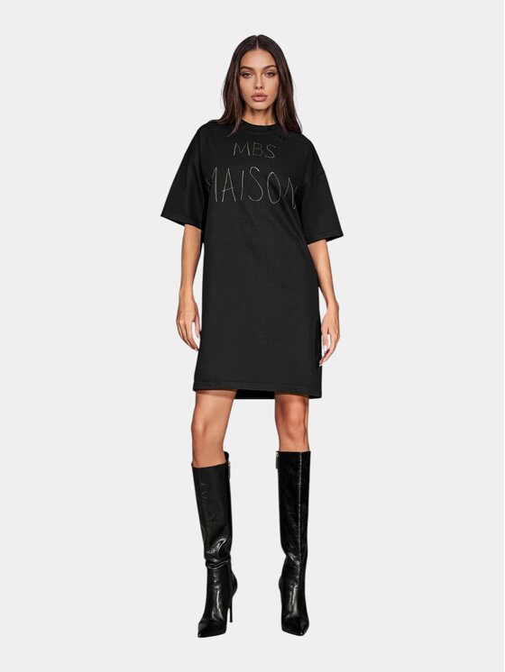 MADE BY SOCIETY MADE BY SOCIETY Sukienka codzienna BLACK MASS - D27489 Czarny Basic Fit