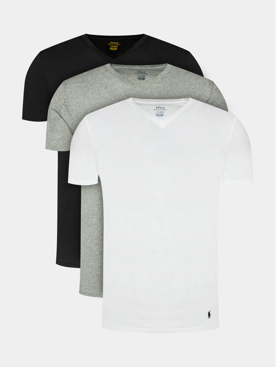 POLO RALPH LAUREN ブラック SLIM FIT 1枚　白 Polo Ralph Lauren Set de tricouri﻿ 714936903002 Colorat Slim Fit