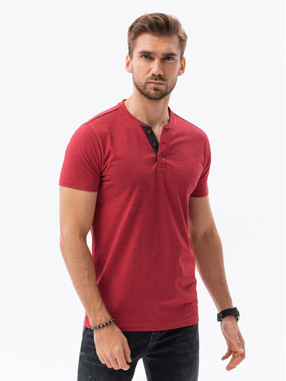 Ombre Ombre Polokošile S1390 Červená Regular Fit