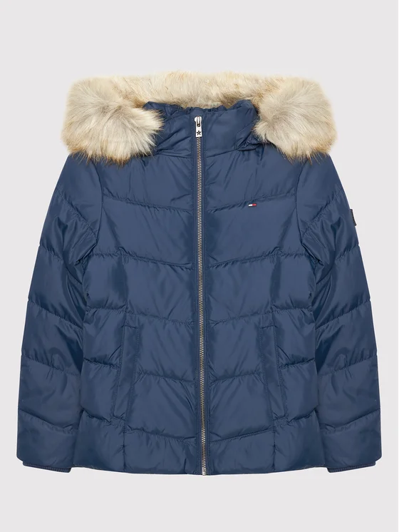Tommy Hilfiger Daunenjacke Essential KG0KG05980 D Dunkelblau Regular Fit