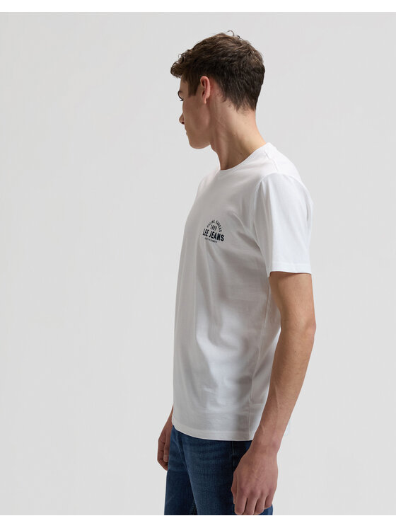 Lee Lee T-shirt SMALL LOGO TEE Bianco Relaxed Fit