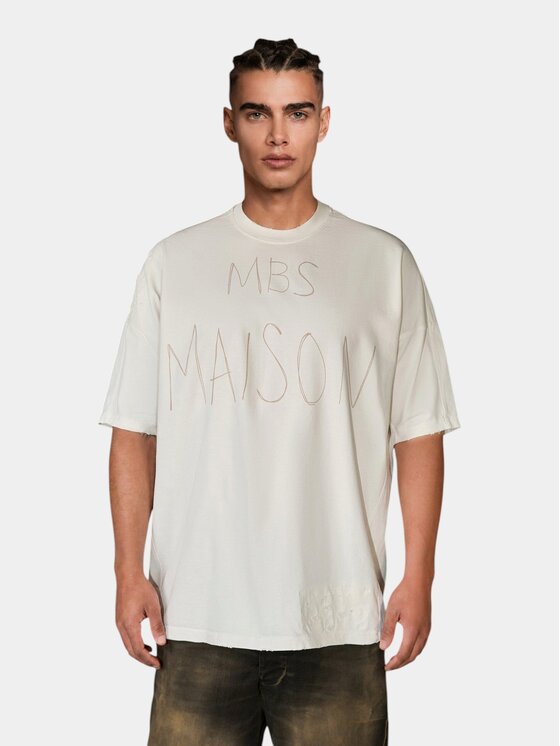 MADE BY SOCIETY MADE BY SOCIETY T-Shirt Tricou BIT-CRUSH - T17202 Biały Basic Fit