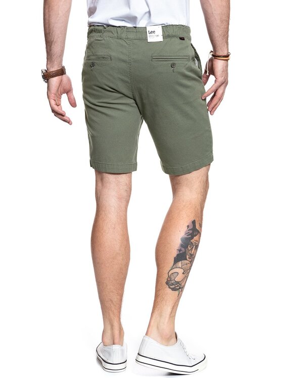 Lee Lee Szorty materiałowe DRAWSTRING SHORT Beżowy Slim Fit