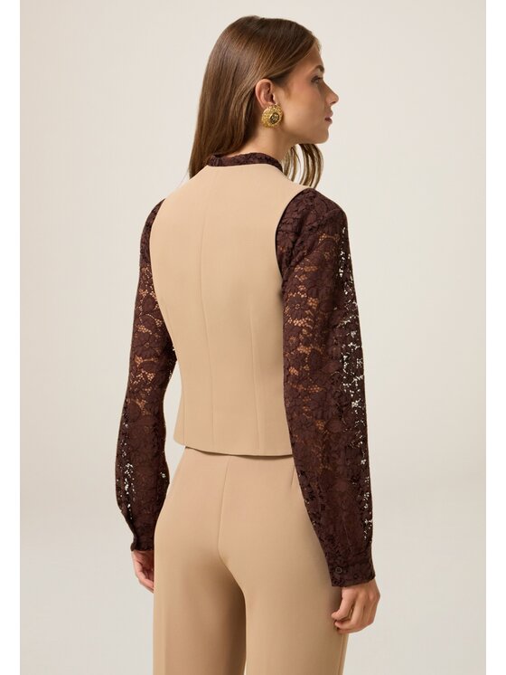 Oltre Oltre Giacca di transizione L007R000060N012 Crema Slim Fit