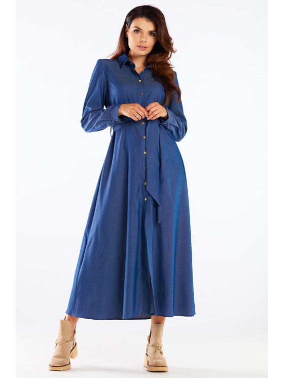 Awama Awama Vestito estivo A451 Blu Basic Fit