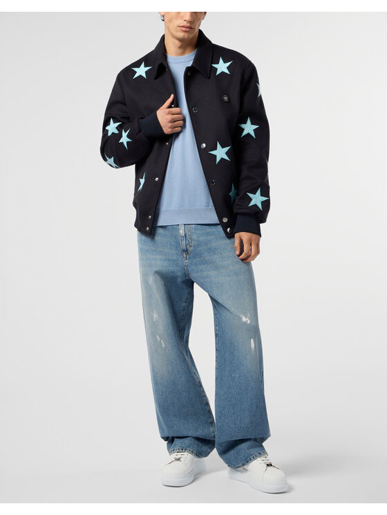 PHILIPP PLEIN PHILIPP PLEIN Kurtka puchowa 29056 Granatowy Regular Fit
