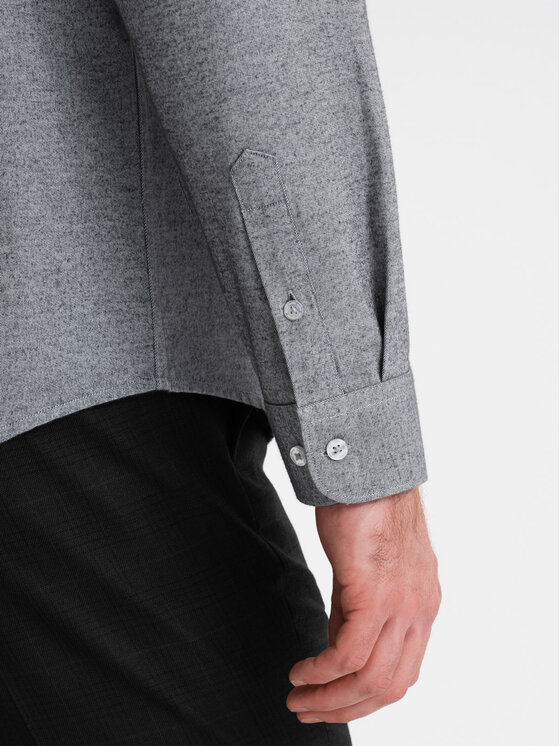 Ombre Ombre Košile OM-SHCS-0148 Šedá Regular Fit