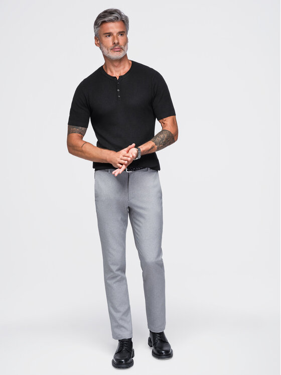 Ombre Ombre T-Shirt OM-TSCT-0304 Černá Slim Fit
