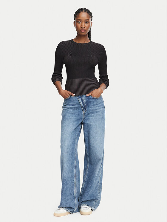 Guess Jeans Guess Jeans Μπλουζάκι W6BR04 Z1247 Μαύρο Slim Fit