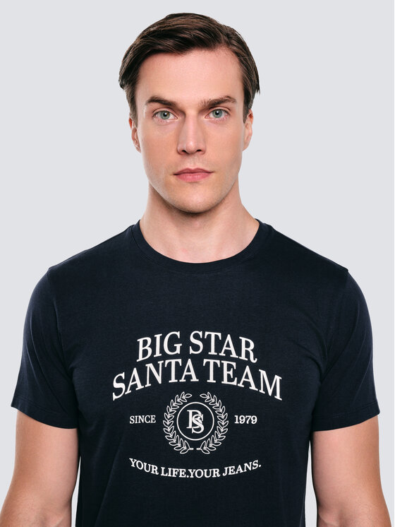 BIG STAR BIG STAR T-Shirt MARR Granatowy Basic Fit