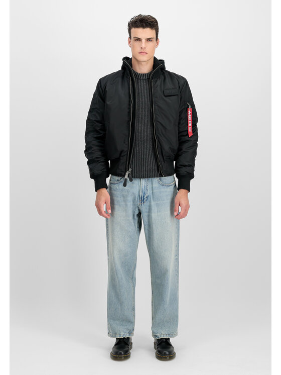 Alpha Industries Alpha Industries Kurtka bomber MA-1 D-Tec Sleeve Embroidery Bomber Jacket Czarny Slim Fit
