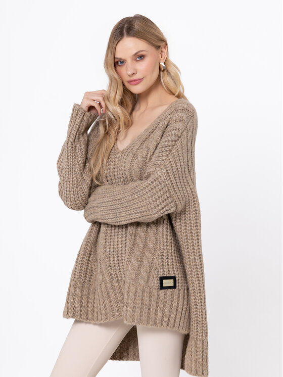 LIDIA KALITA LIDIA KALITA Sweter Luxembourg Beżowy Oversize