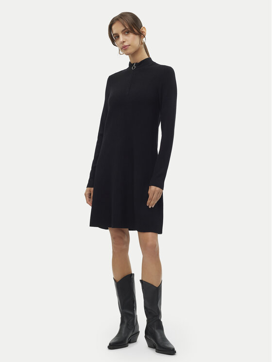 Vero Moda Vero Moda Džemper haljina Nancy 10309303 Crna Loose Fit