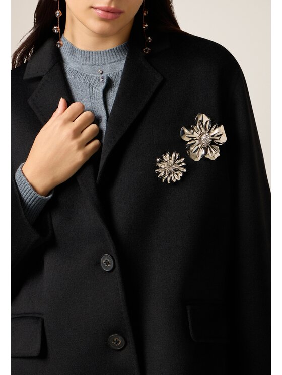 Oltre Oltre Giacca di transizione R207J000297N033 Nero Baggy Fit