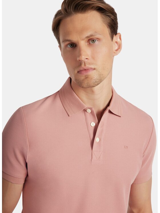 Pako Lorente Pako Lorente Polo P25WF-TX-004 Różowy Classic Fit