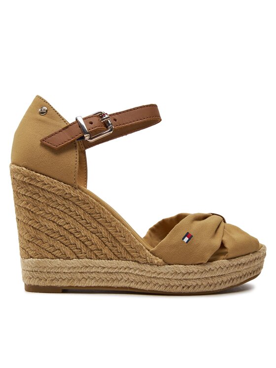 Tommy Hilfiger Espadrilles Basic Open Toe High Wedge FW0FW04784 Braun |  Modivo.de