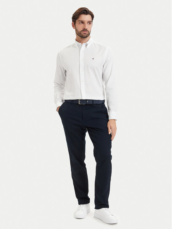 Tommy Hilfiger Tommy Hilfiger Hemd Poplin MW0MW43318 Weiß Regular Fit