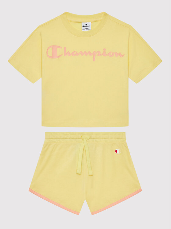 Champion Champion Набір футболка і спортивні шорти 404319 Жовтий Custom Fit