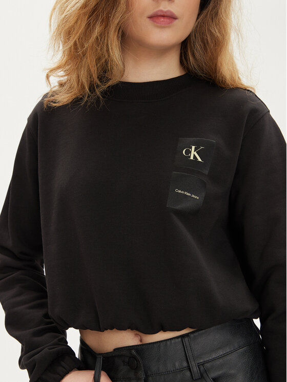 Calvin Klein Jeans Calvin Klein Jeans Majica dugih rukava J20J223081 Crna Regular Fit