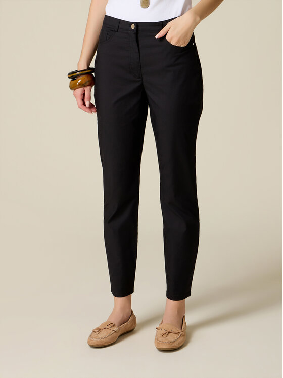 Oltre Oltre Pantaloni di tessuto P760R009438N033 Nero Skin Fit