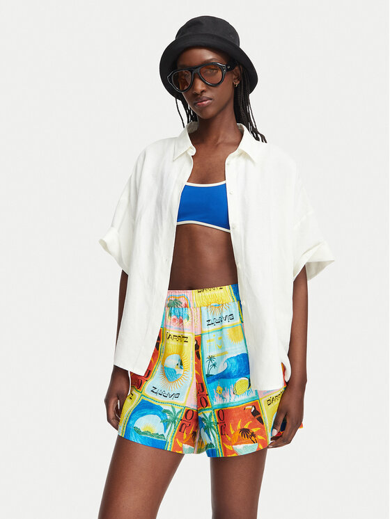 Roxy Roxy Шорти з тканини Atlas Sunburn ERJNS03584 Кольоровий Regular Fit