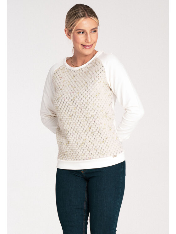 FIGL FIGL Mikina M1046 Bílá Regular Fit