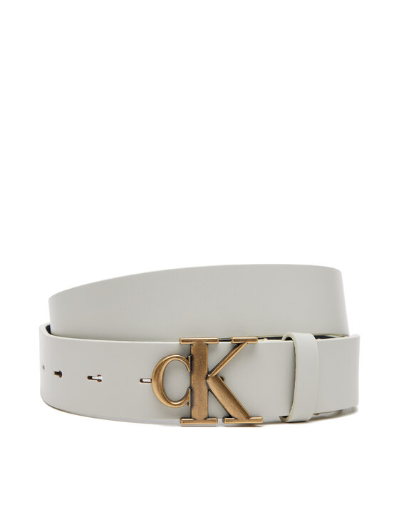 Curea de Damă Calvin Klein Jeans Monogram Placque Buckle 30Mm LV04K7002G Alb