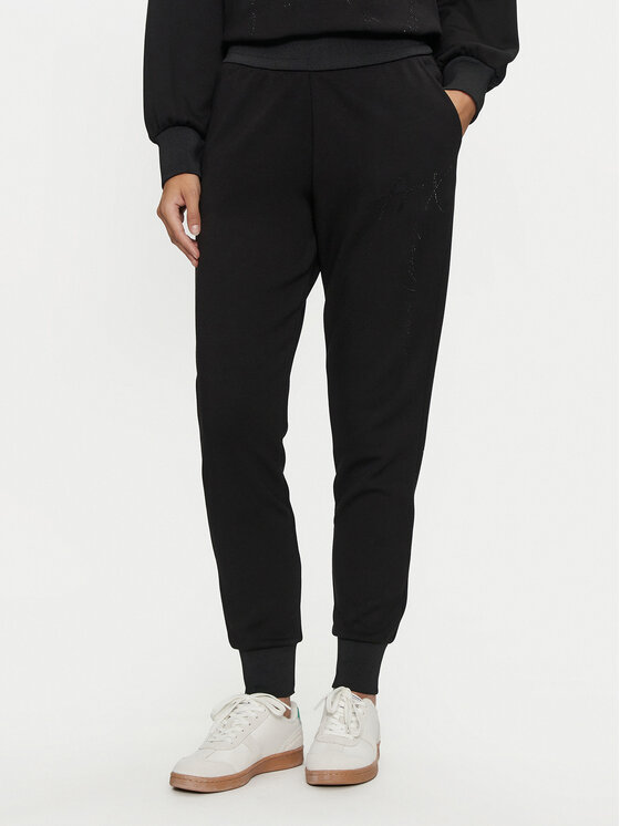Armani Exchange Teplákové nohavice 6DYP84 YJEZZ 1200 Čierna Loose Fit