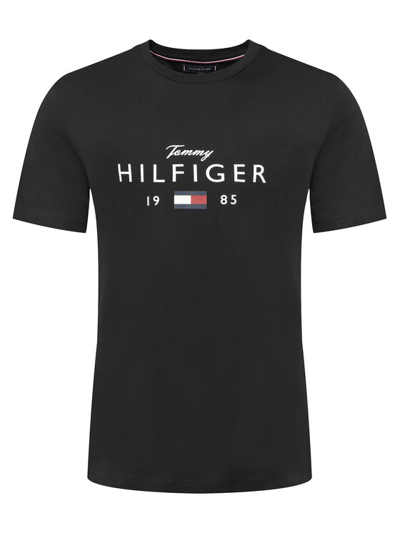 Tommy Hilfiger Tommy Hilfiger Majica MW0MW41455 Črna Regular Fit