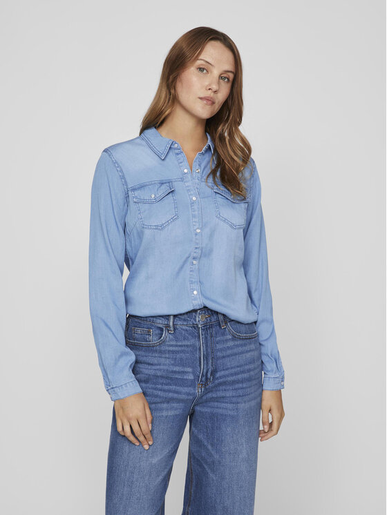 Vila cămașă de blugi Bista 14033008 Albastru Regular Fit
