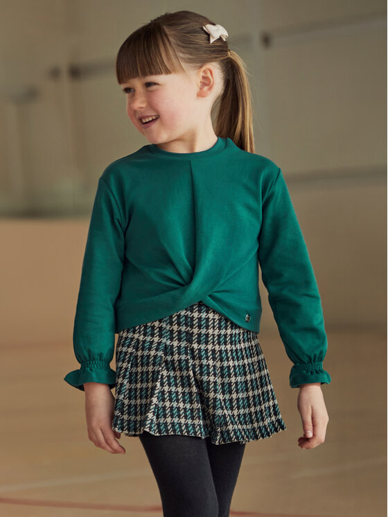 Mayoral Mayoral Completo maglione e pantaloncini di tessuto 4220 Verde Regular Fit