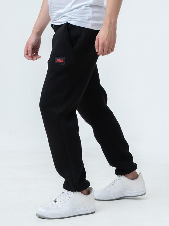 Jigga Wear Jigga Wear Spodnie dresowe Spodnie Dresowe Męskie Czarne Jigga Wear Frame Name M Czarny Regular Fit