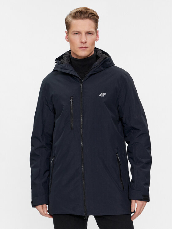 4F 4F Parka 4FAW23TTJAM302 Fekete Regular Fit