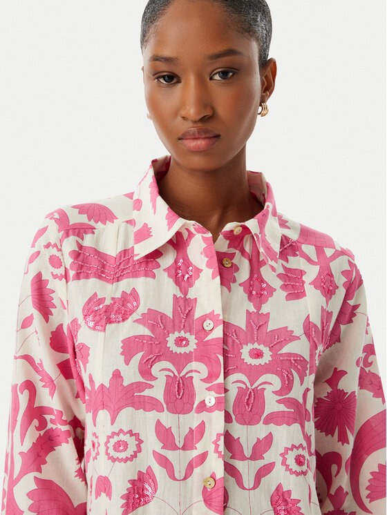 LOLA CASADEMUNT LOLA CASADEMUNT Φόρεμα πουκάμισο LS2616008 Ροζ Relaxed Fit