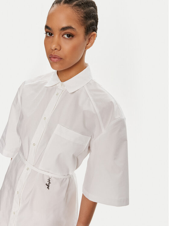 HUGO Hugo Pluusikleit Emedia 50512828 Valge Relaxed Fit