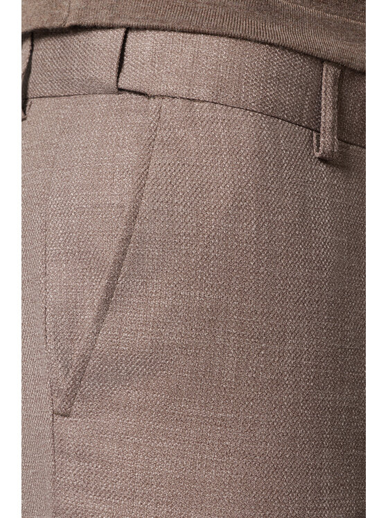 Lancerto Lancerto Spodnie materiałowe Umberto Jasnobrązowe SP131126000009 Brązowy Slim Fit
