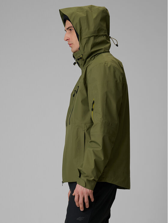 4F 4F Kurtka przeciwdeszczowa TREKKING Khaki Regular Fit