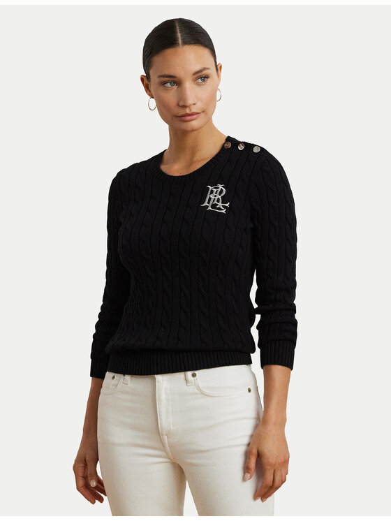 LAUREN RALPH LAUREN Lauren Ralph Lauren Sweater 200932223001 Fekete Slim Fit