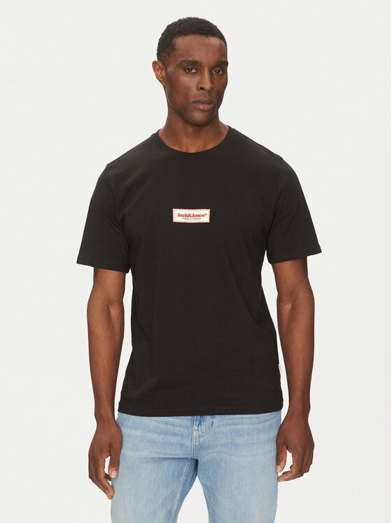 Jack & Jones Jack & Jones Tricou Split 12273182 Negru Regular Fit